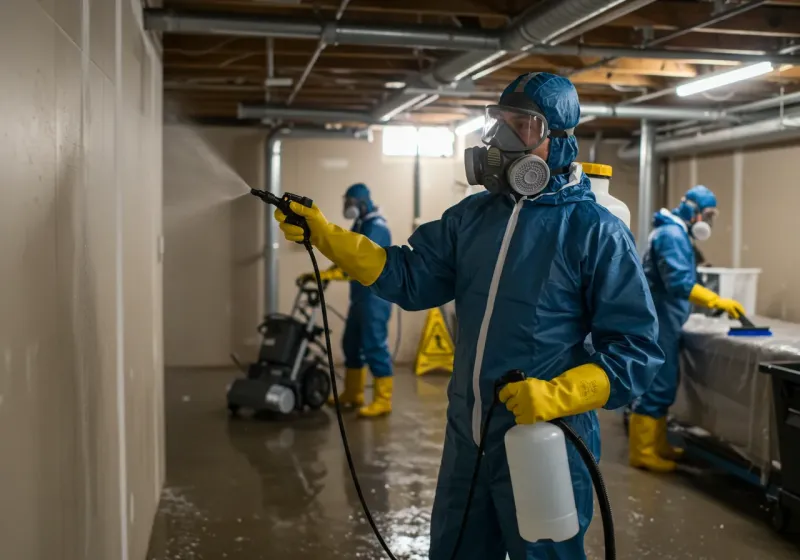 Basement Sanitization and Antimicrobial Treatment process in Lapeer, MI