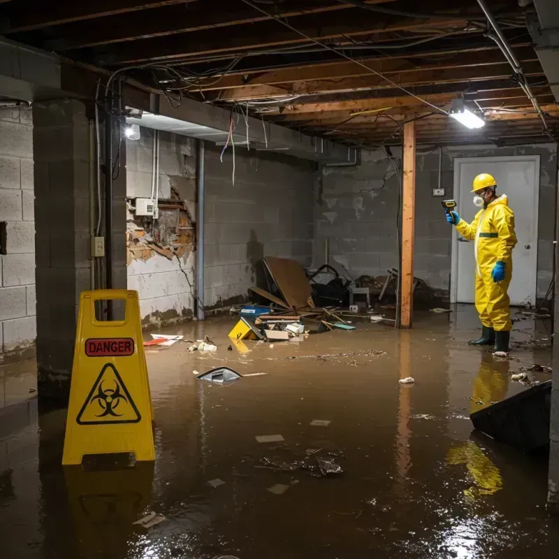 Flooded Basement Electrical Hazard in Lapeer, MI Property