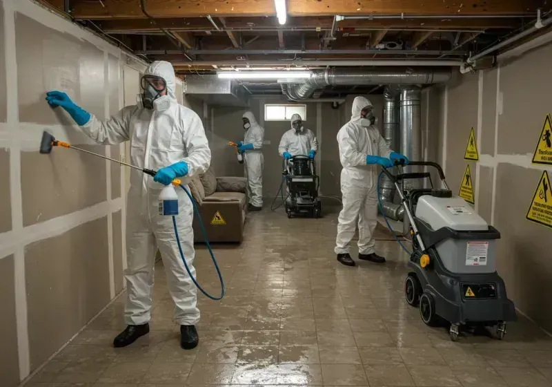 Basement Moisture Removal and Structural Drying process in Lapeer, MI